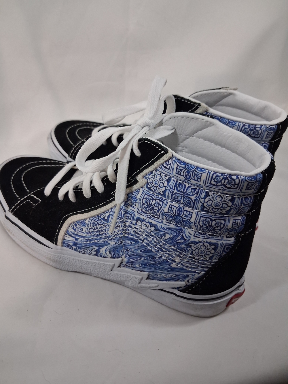 Vans White and Black High-Top Sneakers For Women